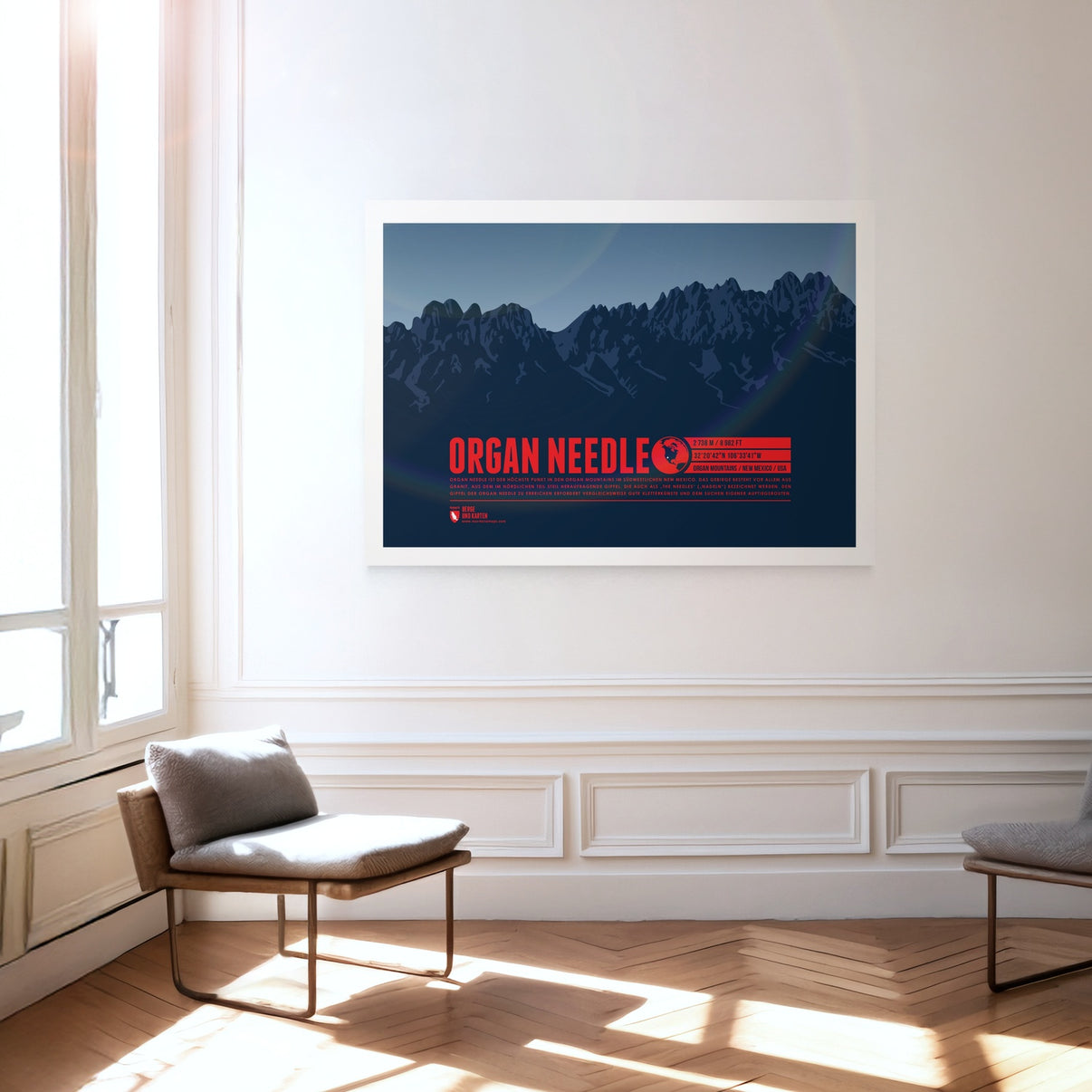 Organ Needle as a print hanging on a wall