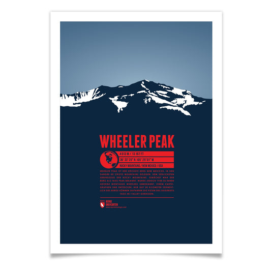 Wheeler Peak (N. Mexico) als illustrierter Druck von Marmota Maps (4013 m, Rocky Mountains)