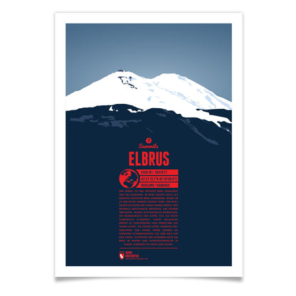 Elbrus als illustrierter Druck von Marmota Maps (5642 m, Kaukasus)