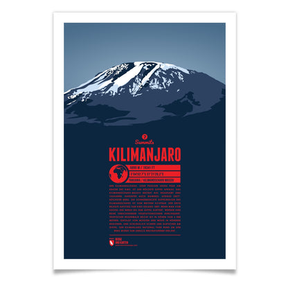 Kilimanjaro als illustrierter Druck von Marmota Maps (5895 m, Kilimanjaro-Massiv)