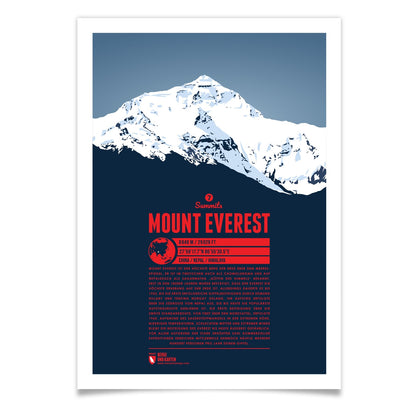 Mount Everest als illustrierter Druck von Marmota Maps (8848 m, Himalaya)