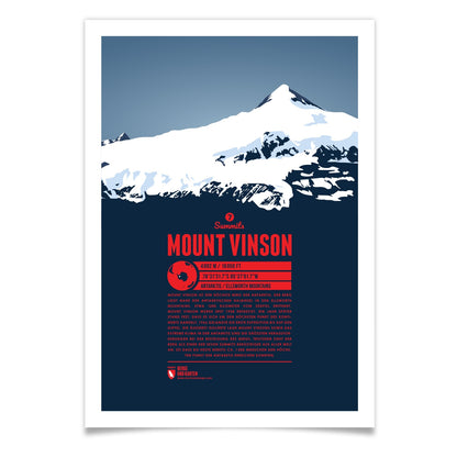 Mount Vinson als illustrierter Druck von Marmota Maps (4892 m, Ellsworth Mountains)