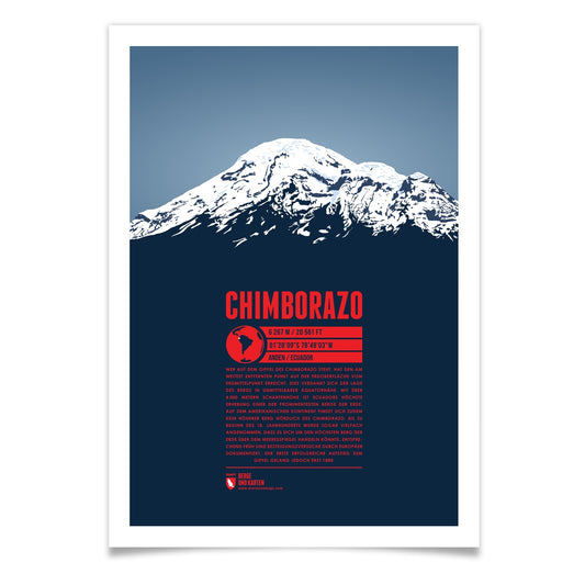 Chimborazo als illustrierter Druck von Marmota Maps (6267 m, Anden)