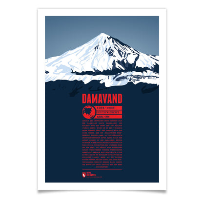 Damavand als illustrierter Druck von Marmota Maps (5610 m, Alborz (Elburs))
