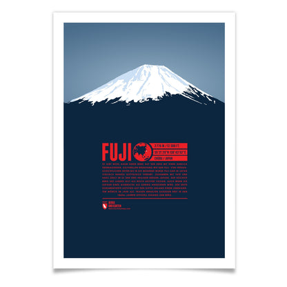 Fuji als illustrierter Druck von Marmota Maps (3776 m)