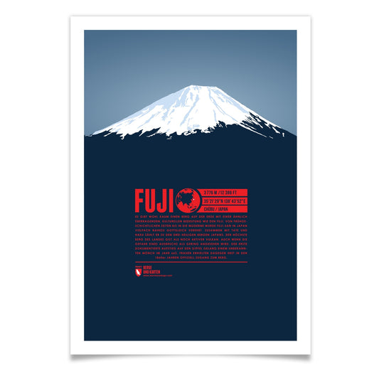 Fuji als illustrierter Druck von Marmota Maps (3776 m)