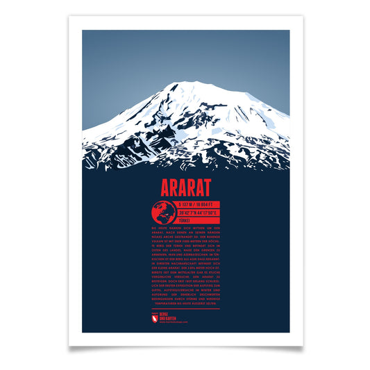 Ararat als illustrierter Druck von Marmota Maps (5137 m)