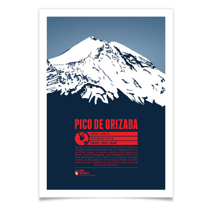 Pico de Orizaba als illustrierter Druck von Marmota Maps (5636 m)