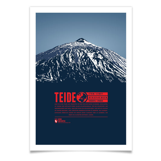 Teide als illustrierter Druck von Marmota Maps (3718 m, Teneriffa)
