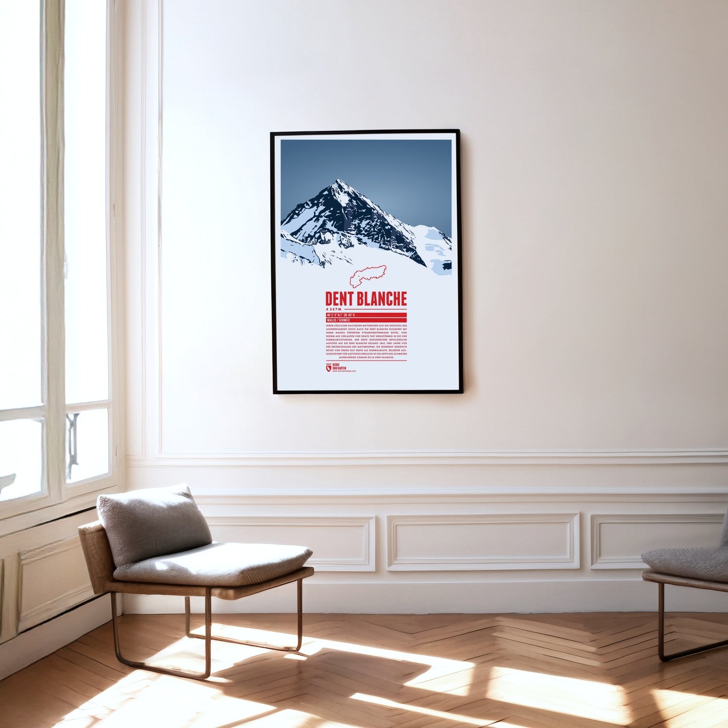 Dent Blanche as a print hanging on a wall