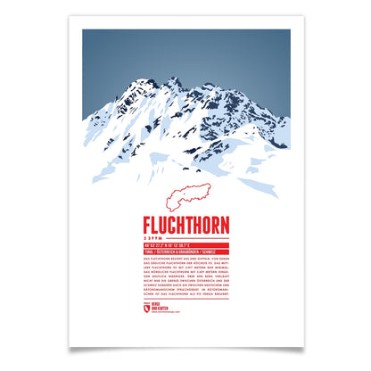 Fluchthorn als illustrierter Druck von Marmota Maps (3397 m, Silvretta)