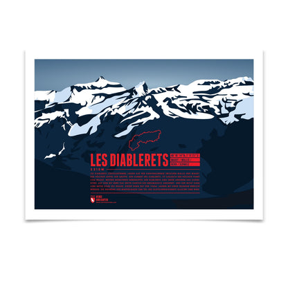 Les Diablerets als illustrierter Druck von Marmota Maps (3210 m, Berner Alpen)
