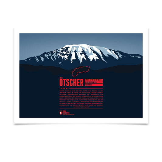 Ötscher als illustrierter Druck von Marmota Maps (1893 m, Ybbstaler Alpen)