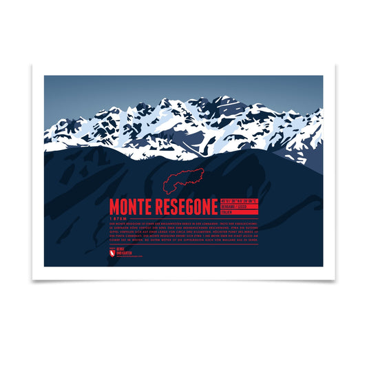 Monte Resegone als illustrierter Druck von Marmota Maps (1875 m, Bergamasker Alpen)