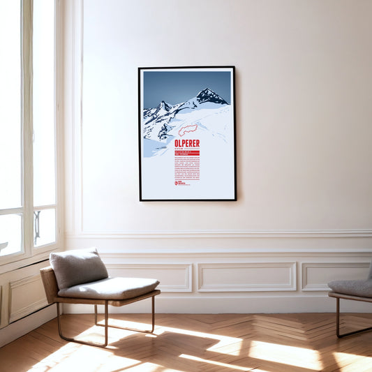 Olperer as a print hanging on a wall