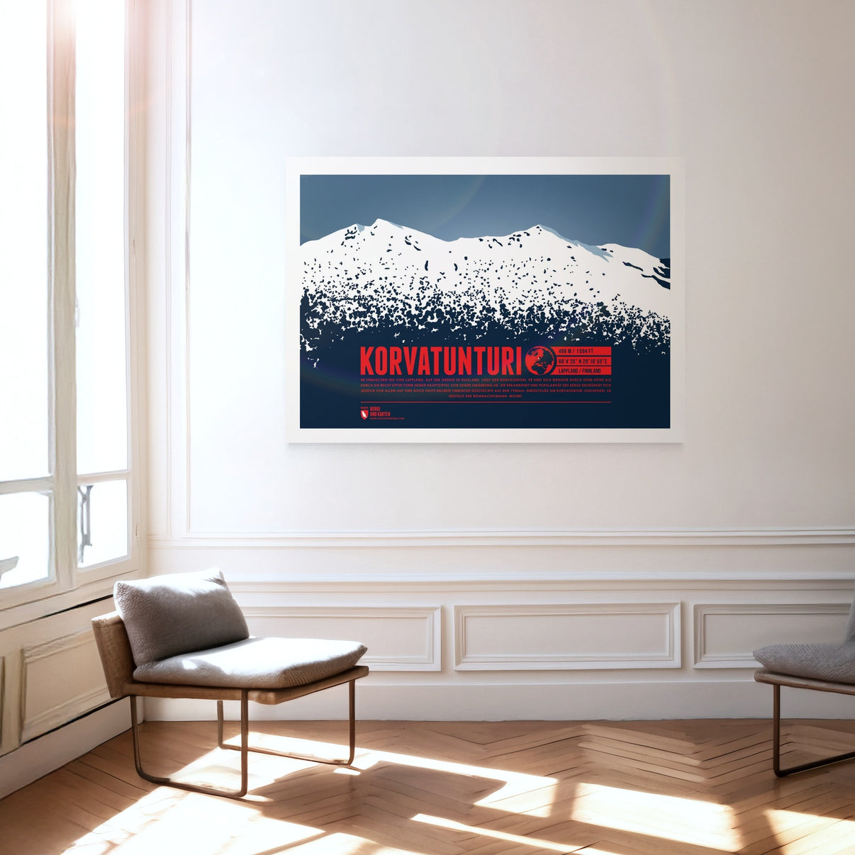 Korvatunturi as a print hanging on a wall