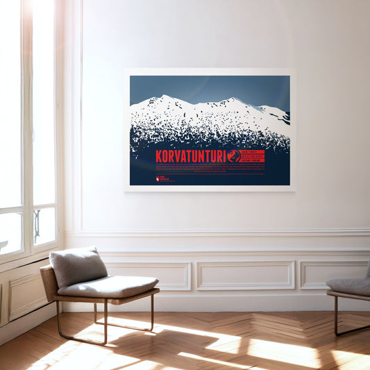 Korvatunturi as a print hanging on a wall