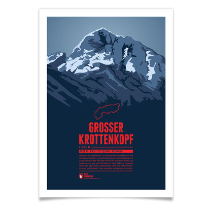 Großer Krottenkopf als illustrierter Druck von Marmota Maps (2656 m, Allgäuer Alpen)
