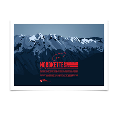 Nordkette als illustrierter Druck von Marmota Maps (2637 m, Karwendel)