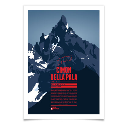 Cimon della Pala als illustrierter Druck von Marmota Maps (3184 m, Dolomiten)