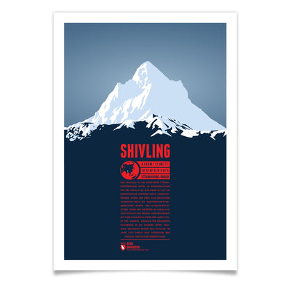 Shivling als illustrierter Druck von Marmota Maps (6543 m, Himalaya)
