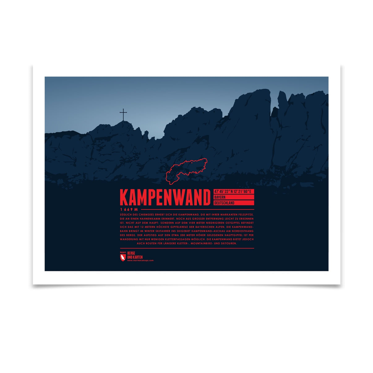 Kampenwand als Druck an einer Wand hängend (1 von 3)