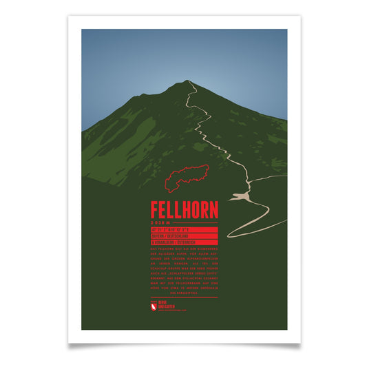 Fellhorn als illustrierter Druck von Marmota Maps (2038 m, Allgäuer Alpen)