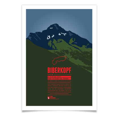 Biberkopf als illustrierter Druck von Marmota Maps (2599 m, Allgäuer Alpen)