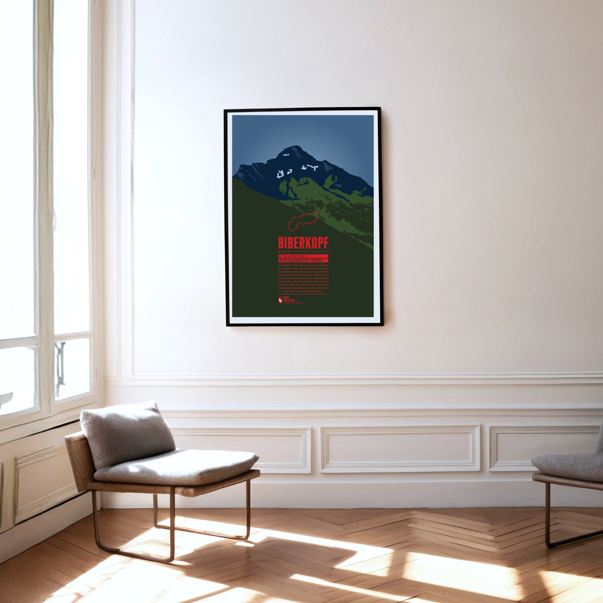 Biberkopf as a print hanging on a wall