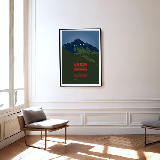Biberkopf als Druck an einer Wand hängend