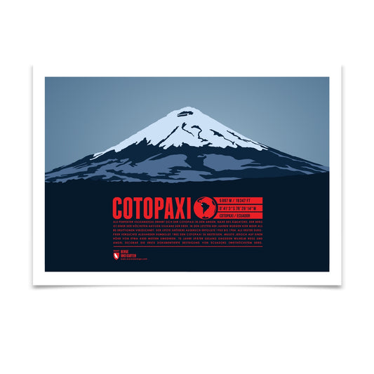 Cotopaxi als illustrierter Druck von Marmota Maps (5897 m, Anden)