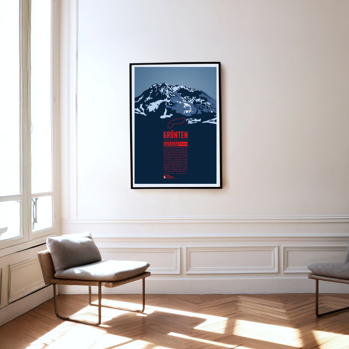 Grünten as a print hanging on a wall