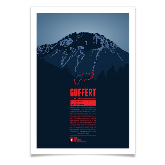 Guffert als illustrierter Druck von Marmota Maps (2194 m, Brandenberger Alpen)