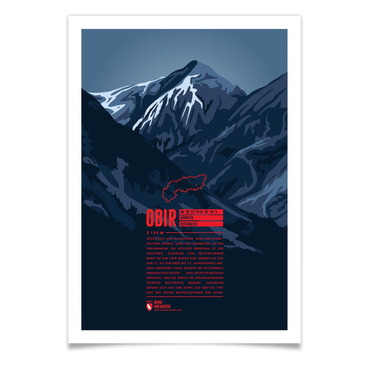 Obir als illustrierter Druck von Marmota Maps (2139 m, Karawanken)