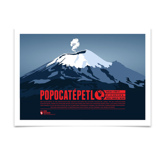 Popocatépetl als illustrierter Druck von Marmota Maps (5452 m)