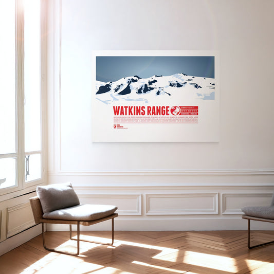 Watkins Range als Druck an einer Wand hängend