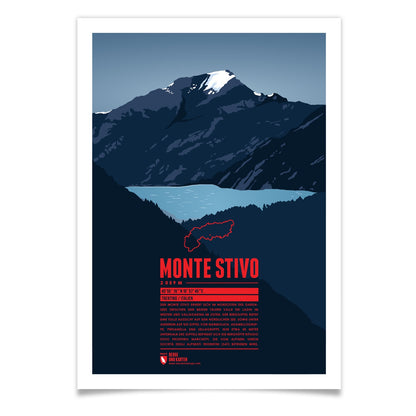 Monte Stivo als illustrierter Druck von Marmota Maps (2059 m, Gardaseeberge)