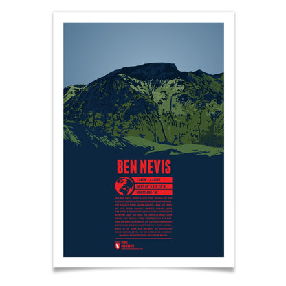 Ben Nevis als illustrierter Druck von Marmota Maps (1345 m, Grampian Mountains)