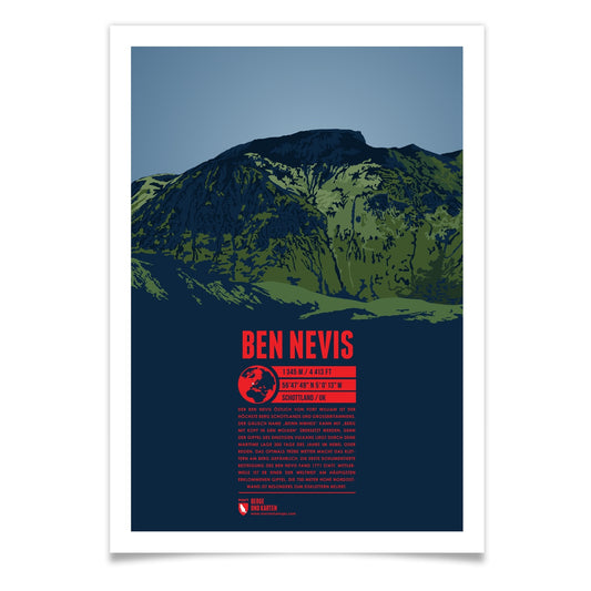 Ben Nevis als illustrierter Druck von Marmota Maps (1345 m, Grampian Mountains)