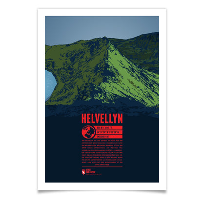 Helvellyn als illustrierter Druck von Marmota Maps (950 m, Cumbrian Mountains)