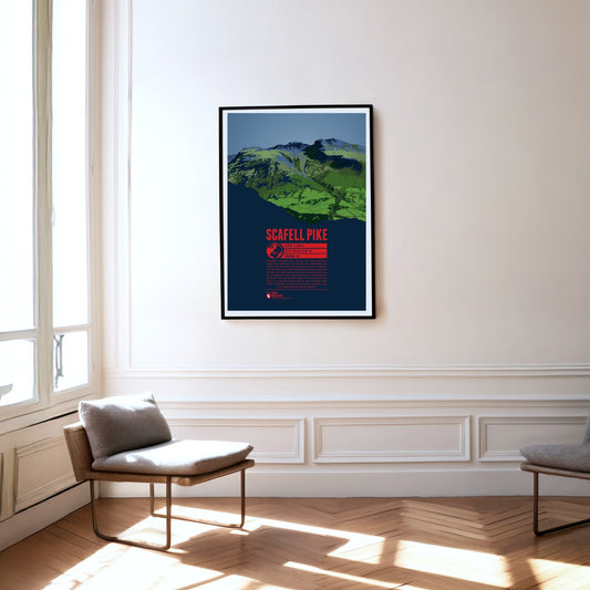 Scafell Pike as a print hanging on a wall