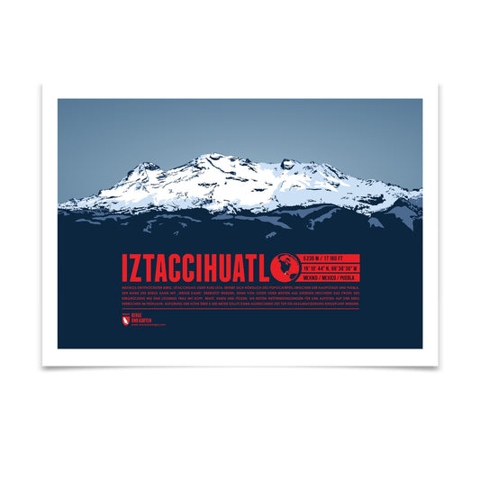 Iztaccihuatl als illustrierter Druck von Marmota Maps (5230 m)