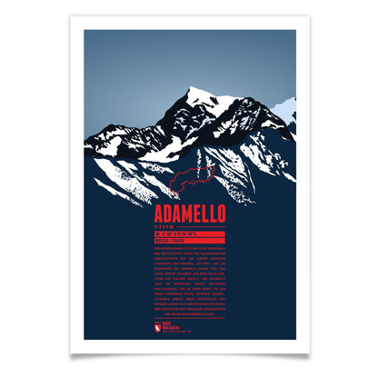 Adamello als illustrierter Druck von Marmota Maps (3539 m, Adamellogruppe)
