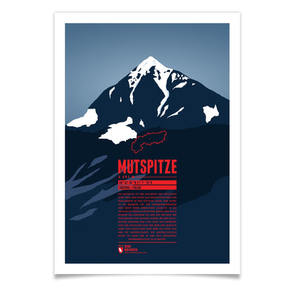 Mutspitze als illustrierter Druck von Marmota Maps (2291 m, Texelgruppe, Ötztaler Alpen)