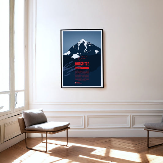 Mutspitze as a print hanging on a wall