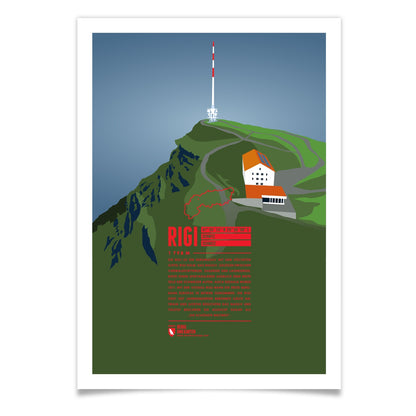 Rigi als illustrierter Druck von Marmota Maps (Schwyzer Alpen)