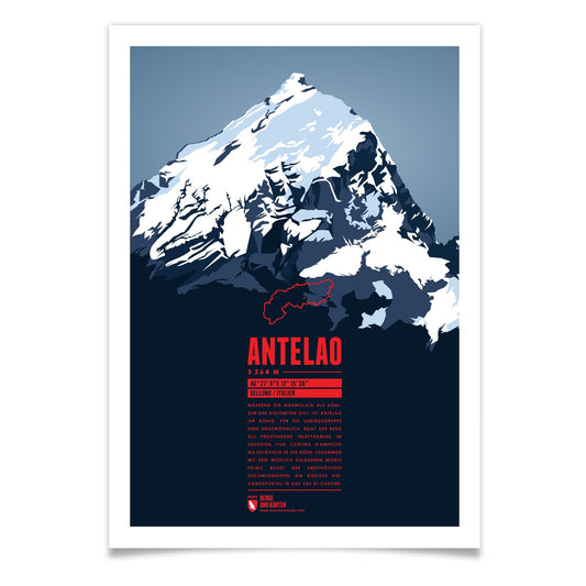Antelao als illustrierter Druck von Marmota Maps (3264 m, Dolomiten und Fleimstaler Alpen)