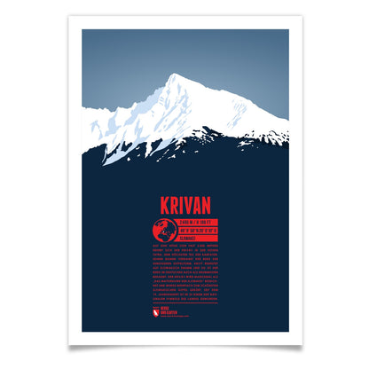 Krivan als illustrierter Druck von Marmota Maps (2495 m, Hohe Tatra)