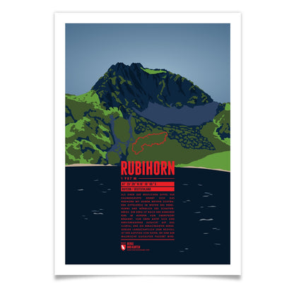 Rubihorn als illustrierter Druck von Marmota Maps (1957 m, Allgäuer Alpen)