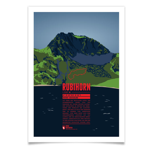 Rubihorn als illustrierter Druck von Marmota Maps (1957 m, Allgäuer Alpen)